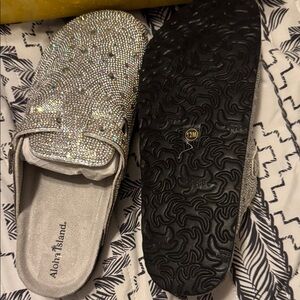 Aloha Island Sparkling Silver Mules